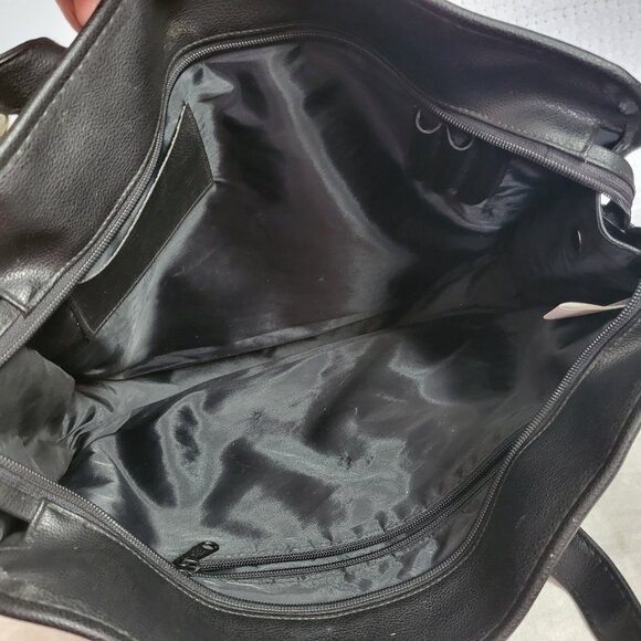 Heritage Portfolio bag Vinyl Zipper Top 3 section pockets briefcase soft sided - Picture 8 of 15